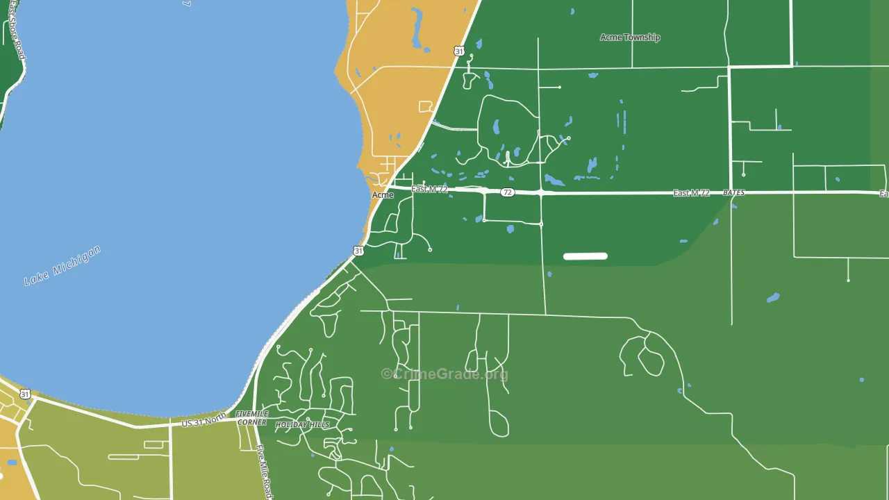 Acme, MI Map of Vandalism Rates
