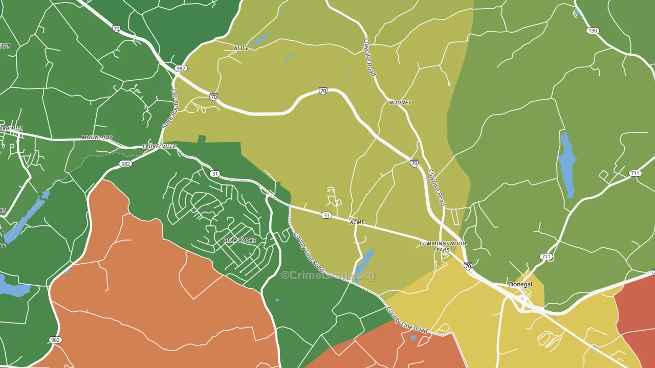 Acme, PA Map of Vandalism Rates