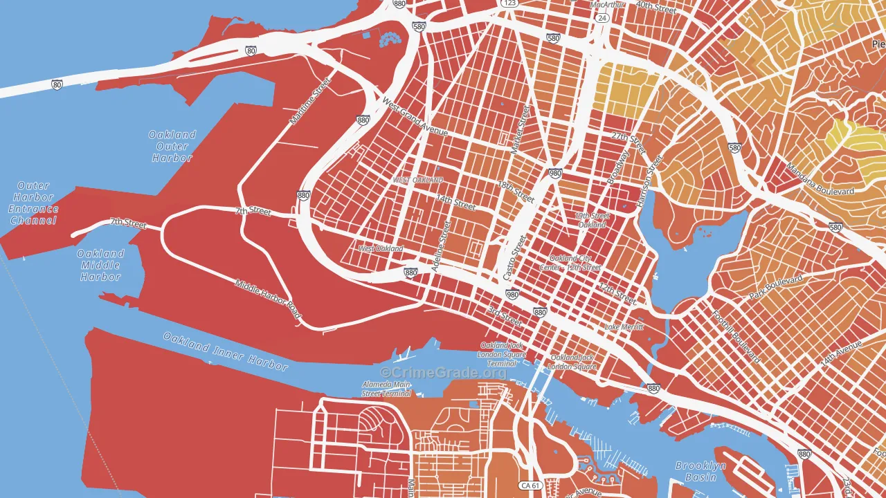 Acorn, Oakland, CA Map of Vandalism Rates