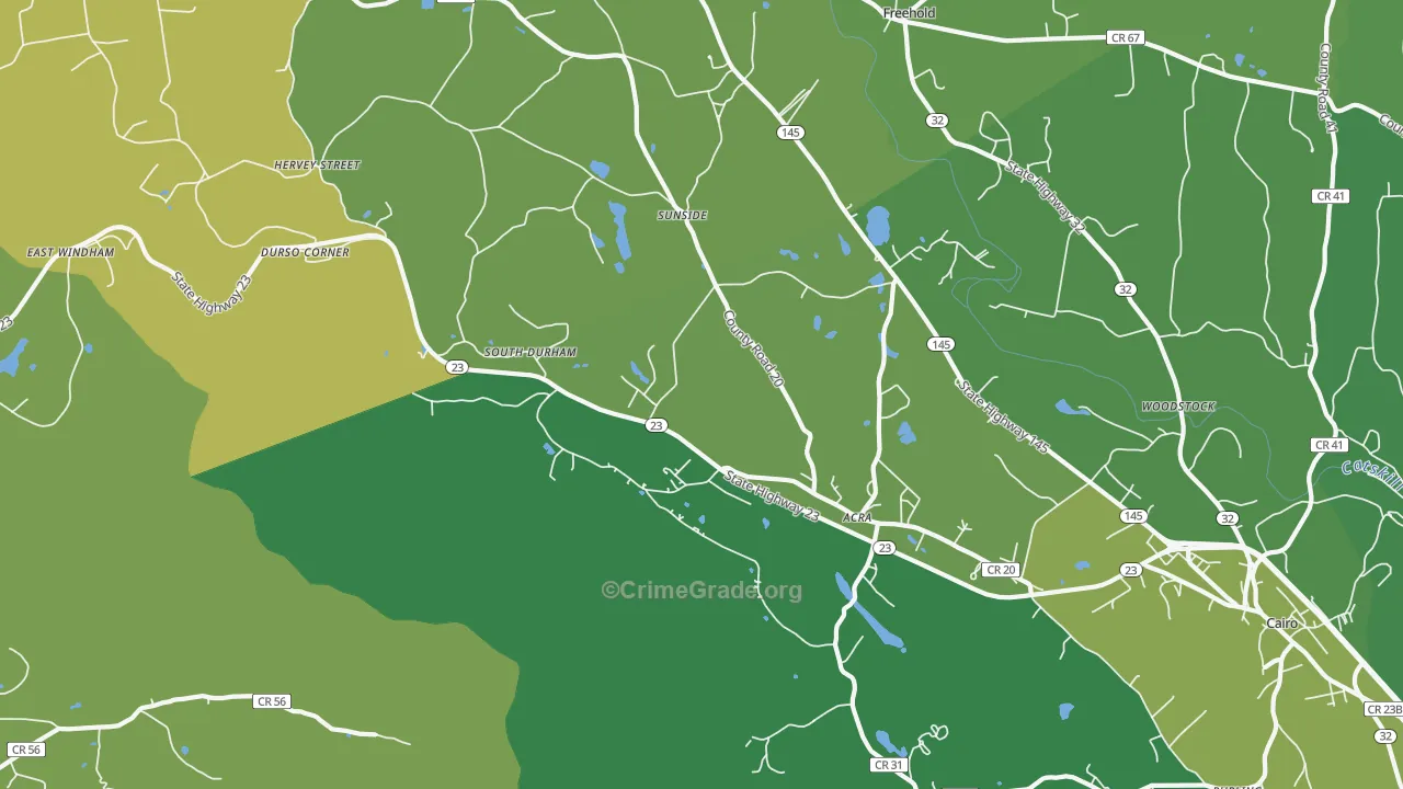 Acra, NY Map of Vandalism Rates
