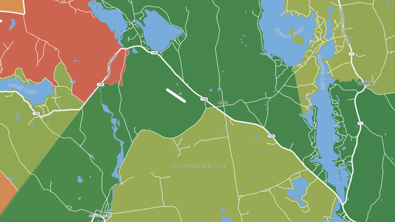 Acton, ME Map of Vandalism Rates