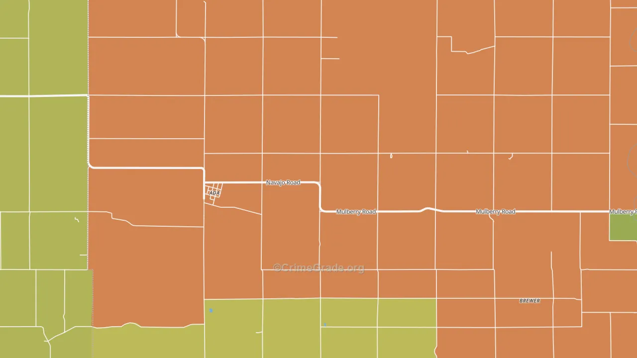 Ada, KS Map of Vandalism Rates