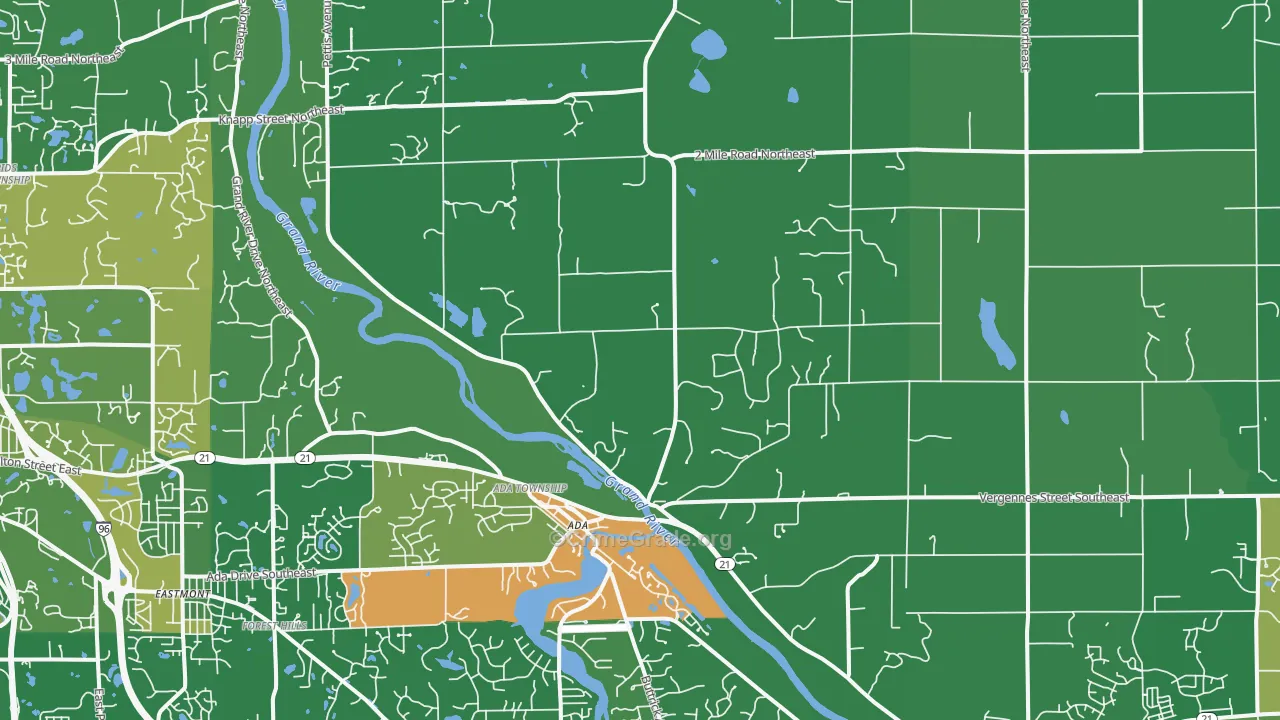 Ada, MI Map of Vandalism Rates
