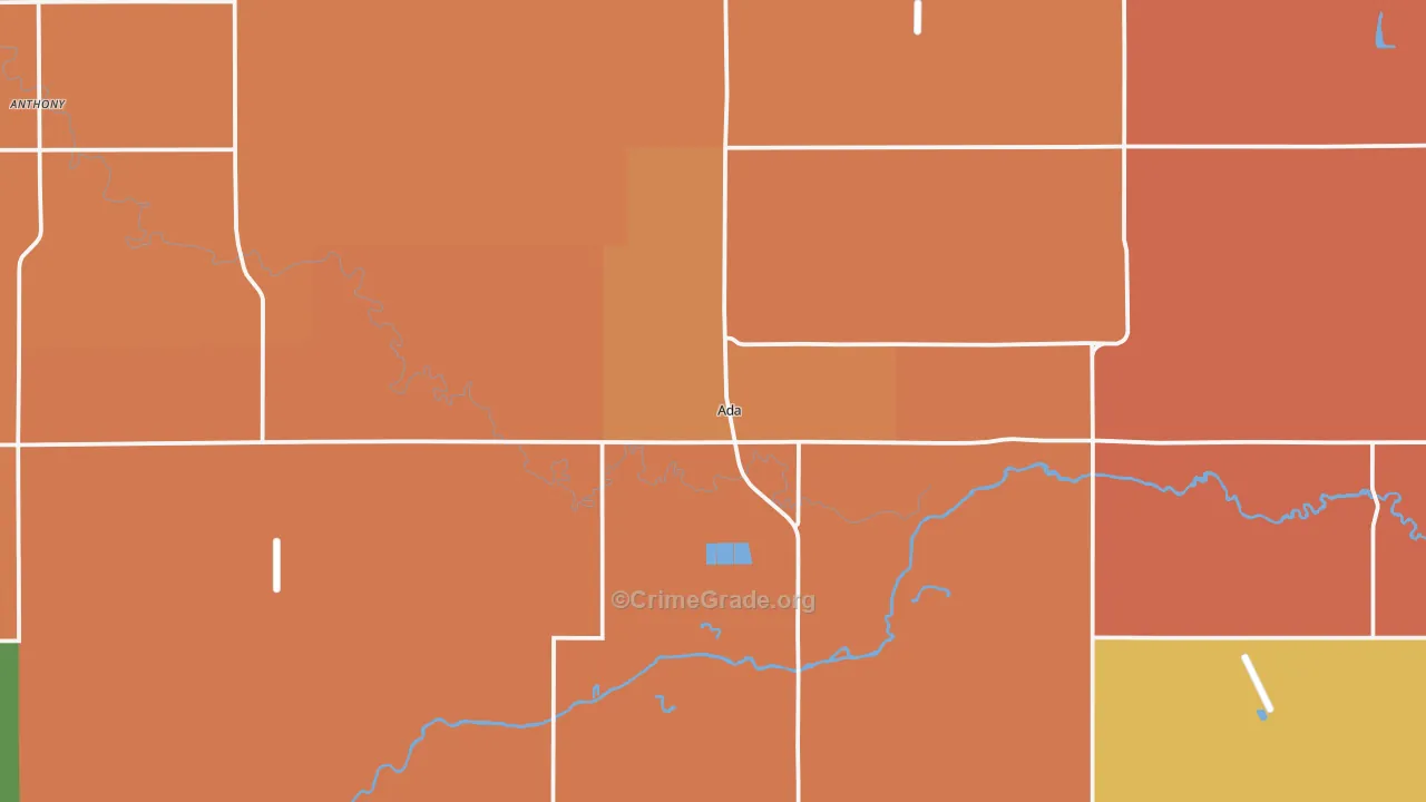 Ada, MN Map of Vandalism Rates