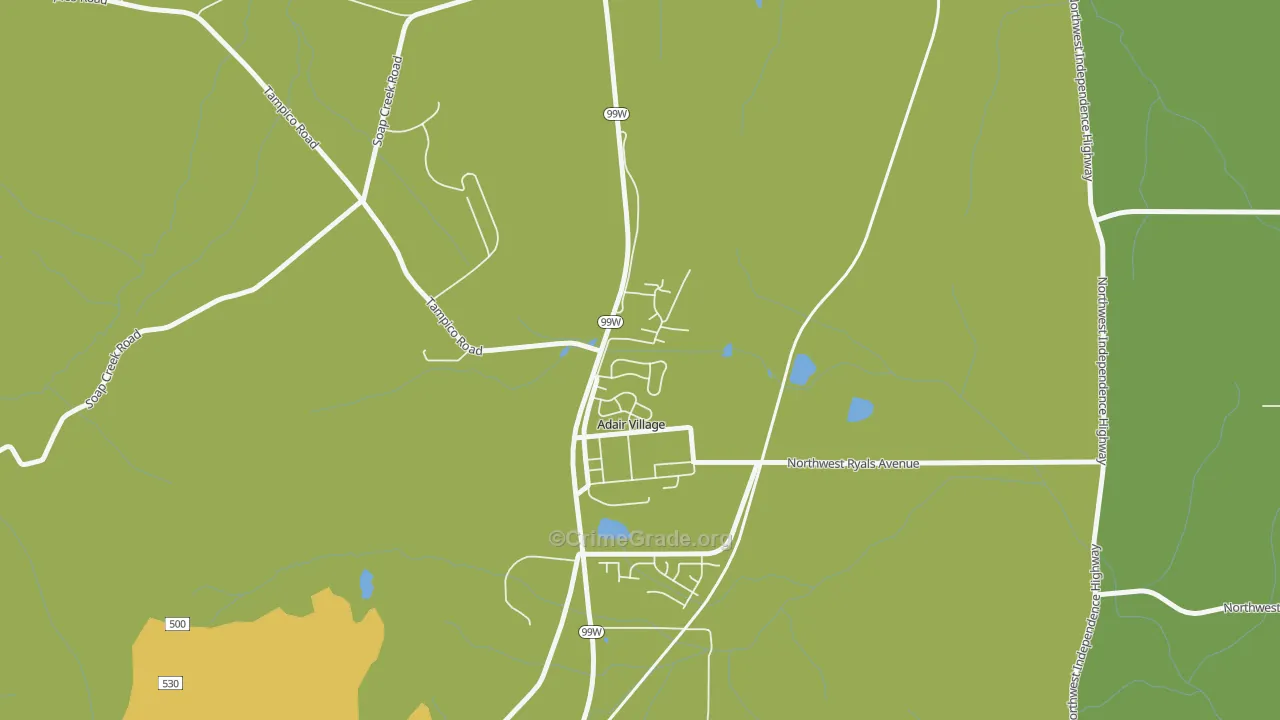 Adair Village, OR Map of Vandalism Rates