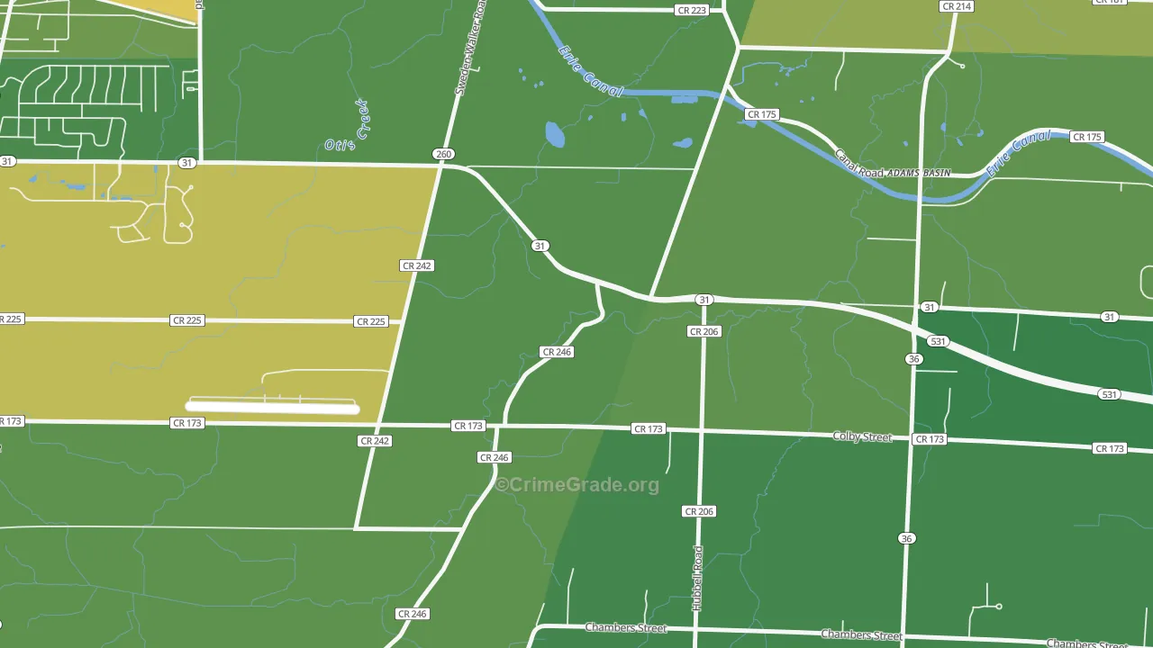 Adams Basin, NY Map of Vandalism Rates