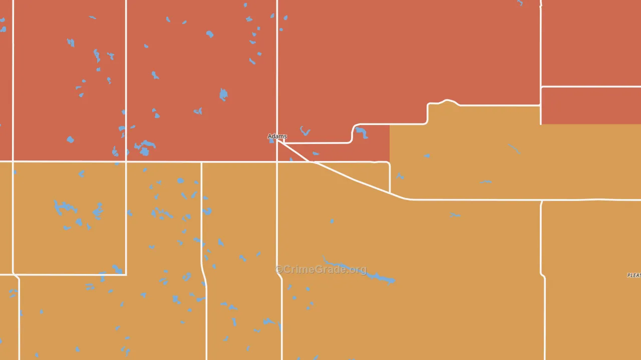 Adams, ND Map of Vandalism Rates