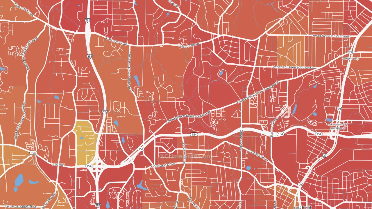 Adams Park, Atlanta, GA Map of Vandalism Rates