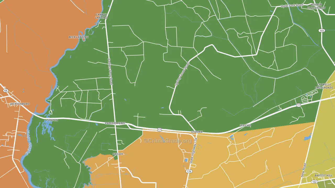 Adams Run, SC Map of Vandalism Rates