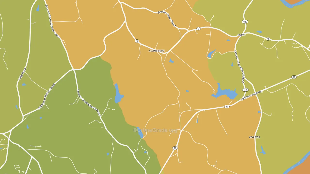 Adamsburg, SC Map of Vandalism Rates