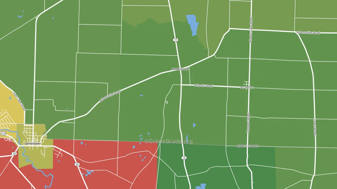 Adamsville, PA Map of Vandalism Rates