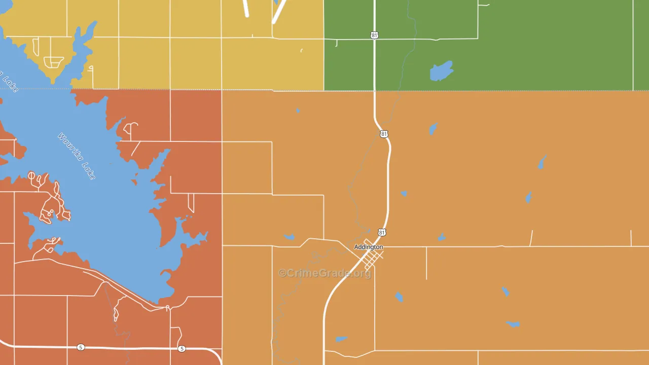 Addington, OK Map of Vandalism Rates