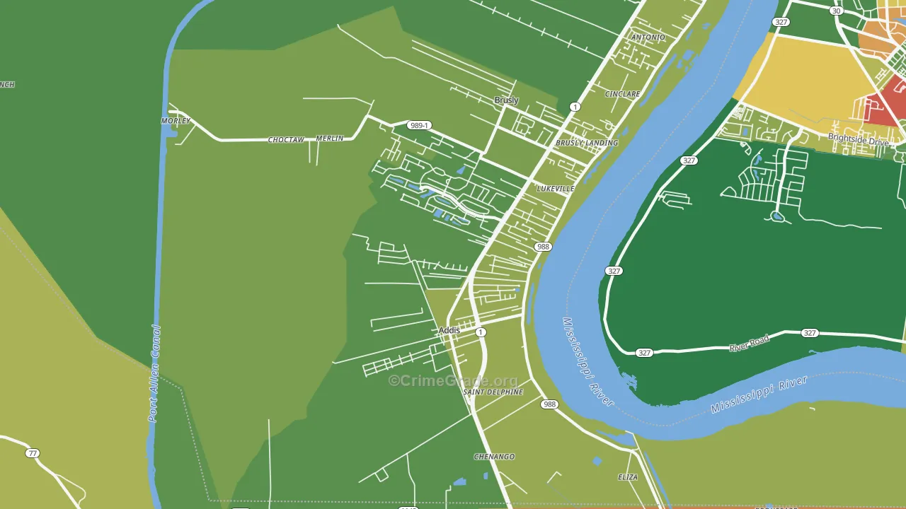 Addis, LA Map of Vandalism Rates