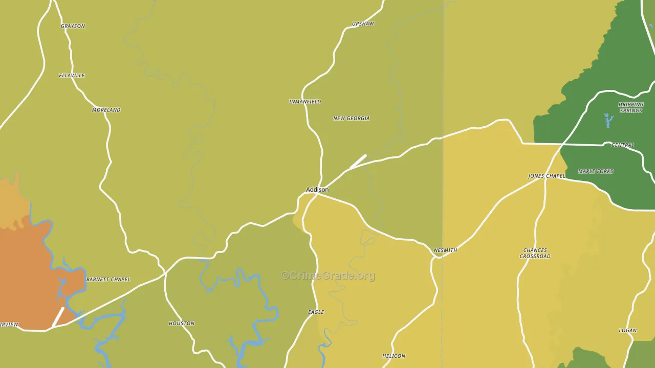 Addison, AL Map of Vandalism Rates
