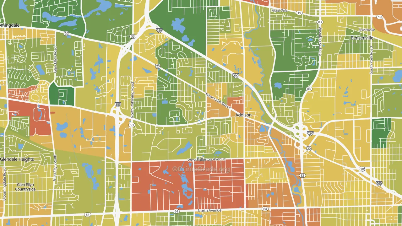 Addison, IL Map of Vandalism Rates