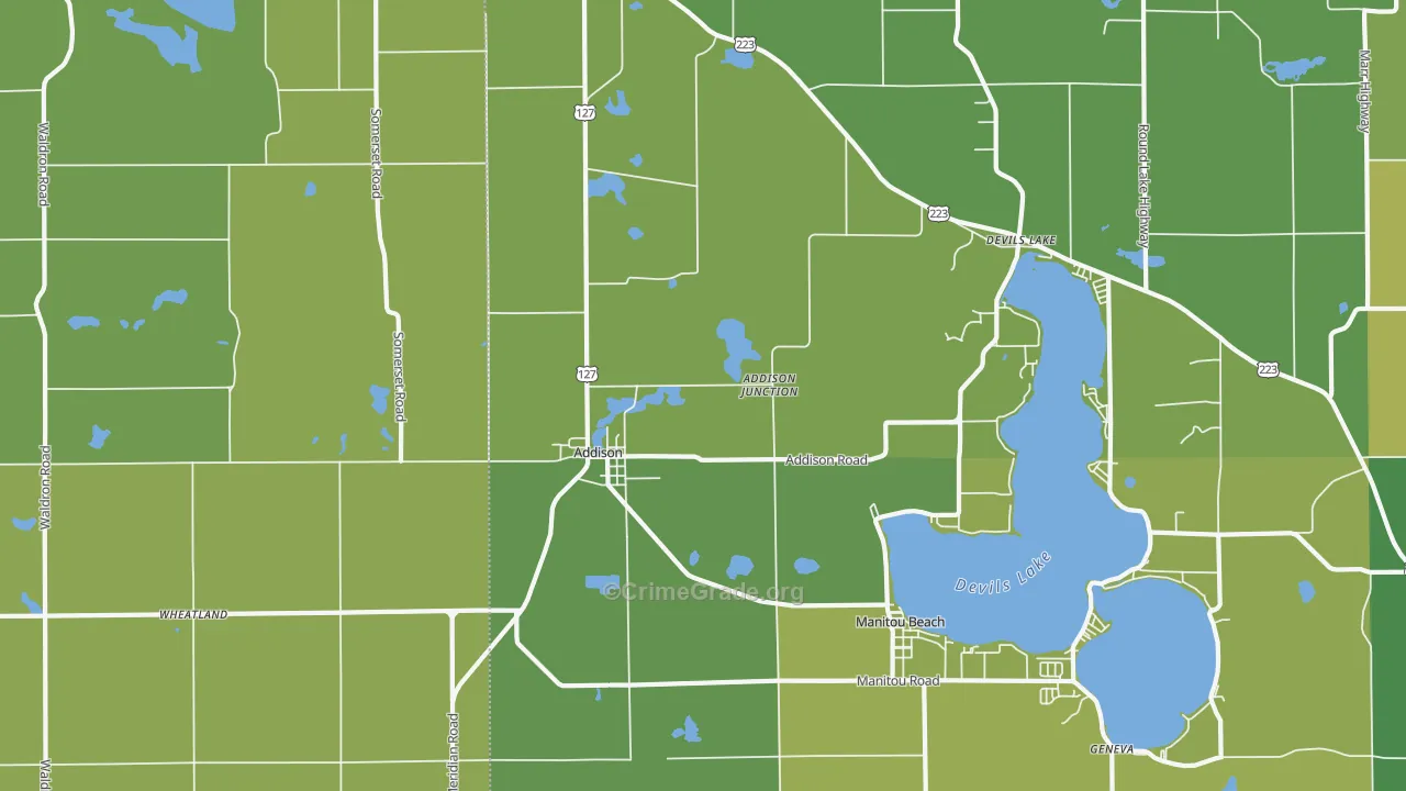 Addison, MI Map of Vandalism Rates