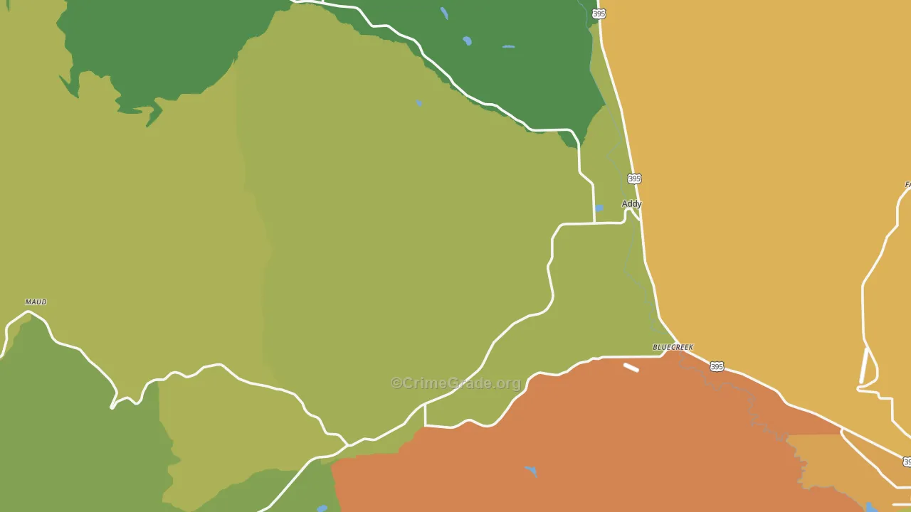 Addy, WA Map of Vandalism Rates