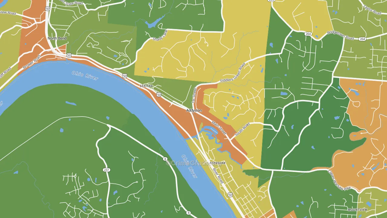 Addyston, OH Map of Vandalism Rates