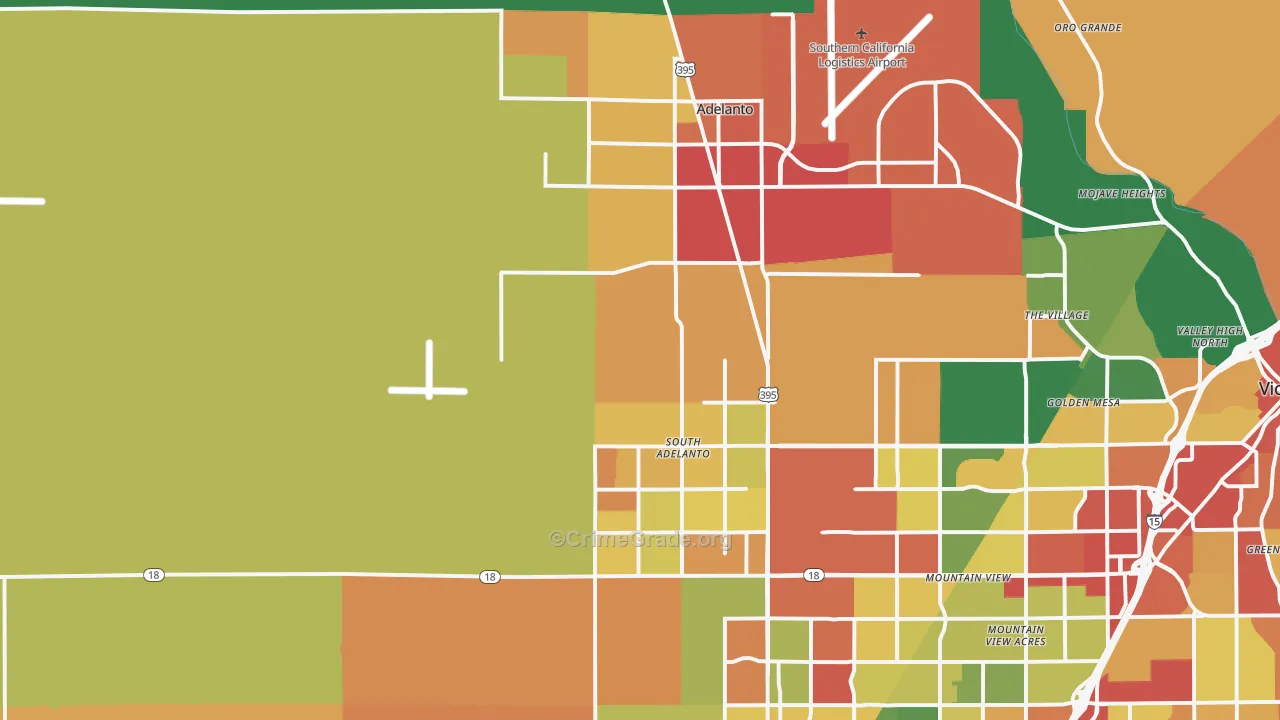 Adelanto, CA Map of Vandalism Rates