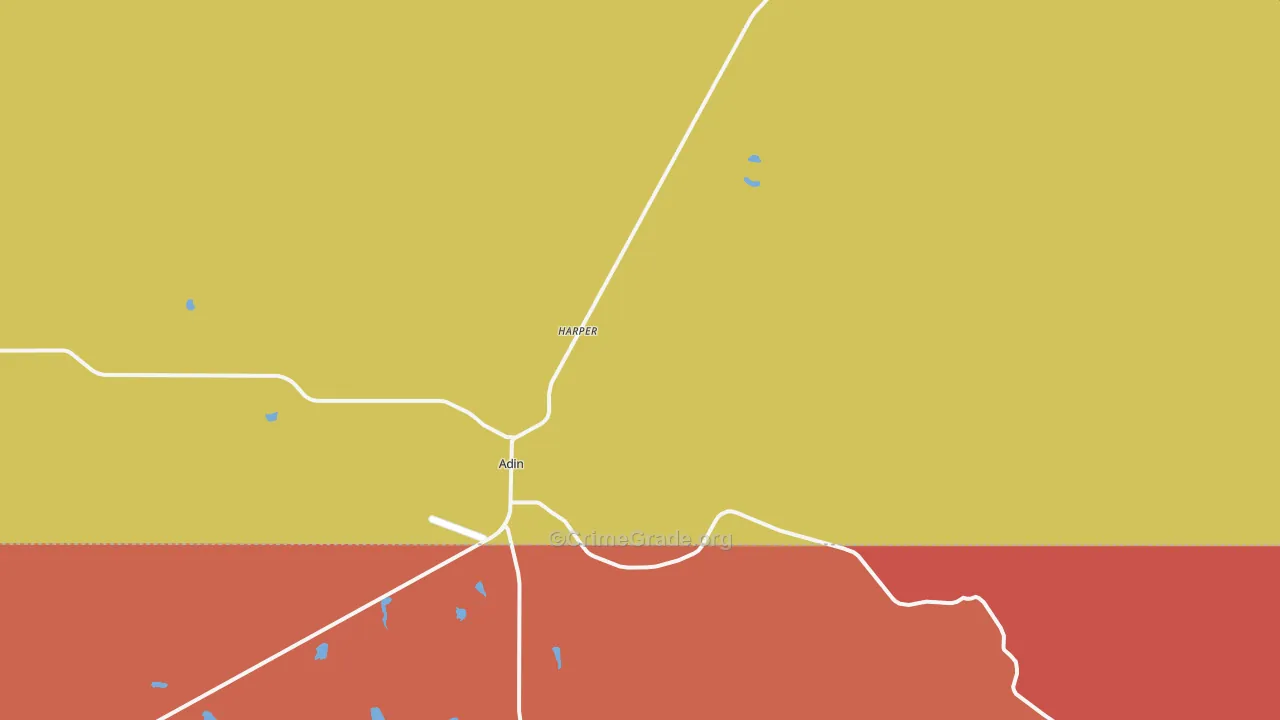 Adin, CA Map of Vandalism Rates