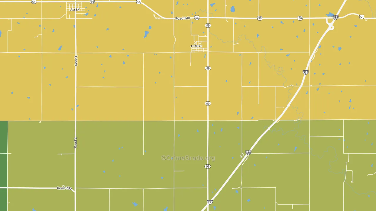 Admire, KS Map of Vandalism Rates