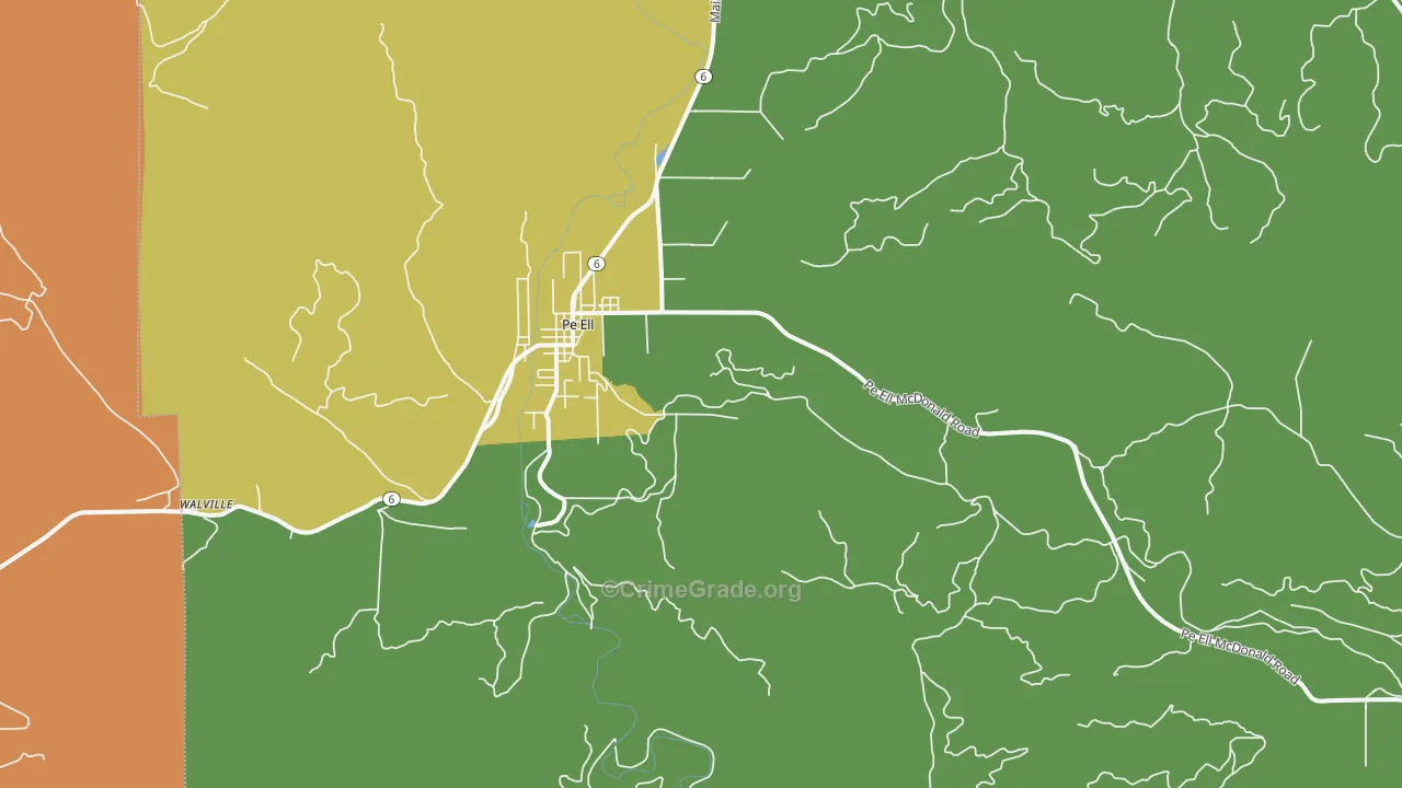 Adna, WA Map of Vandalism Rates
