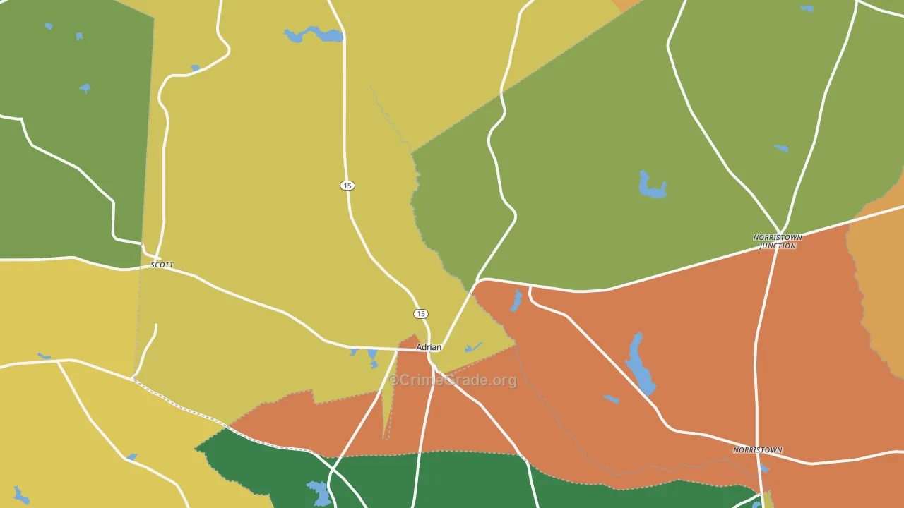 Adrian, GA Map of Vandalism Rates