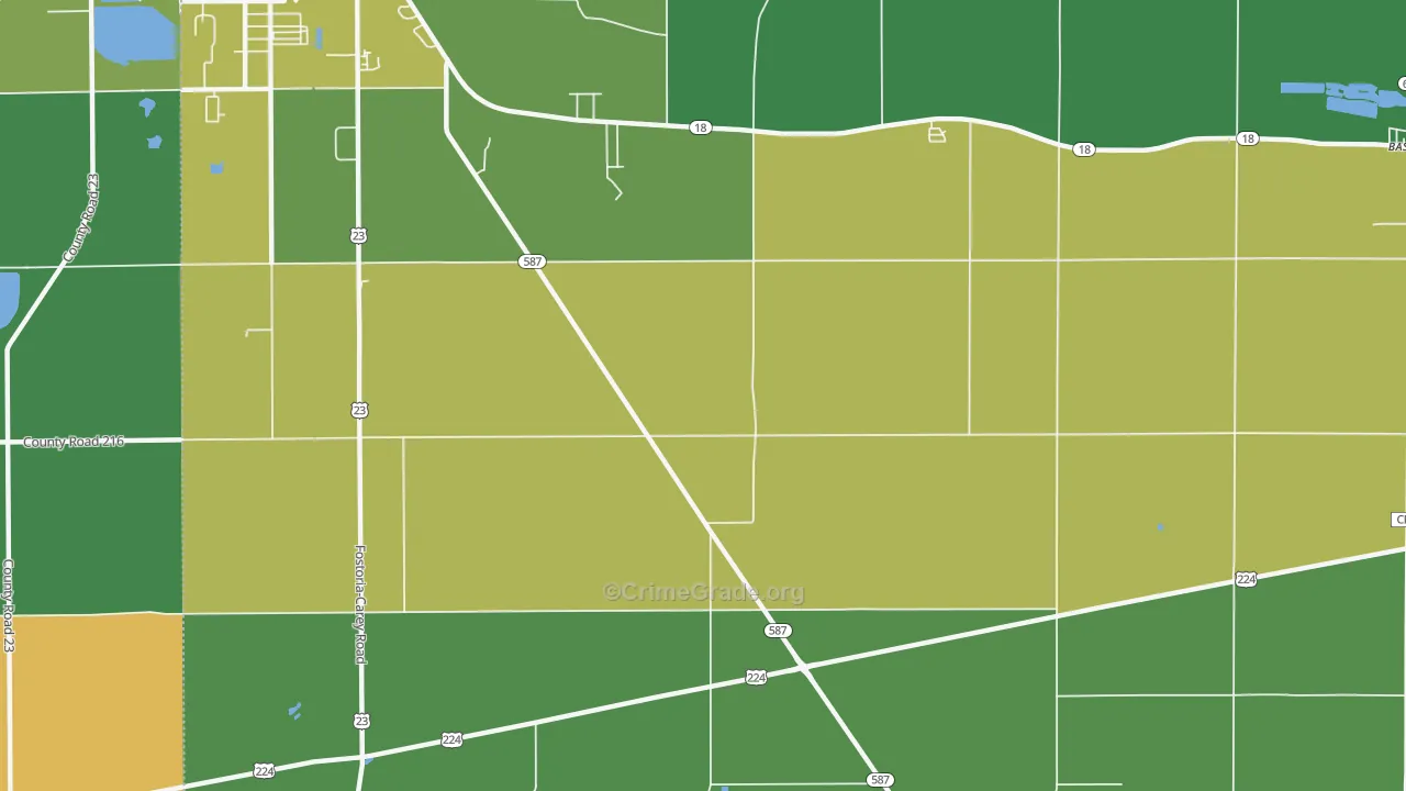 Adrian, OH Map of Vandalism Rates