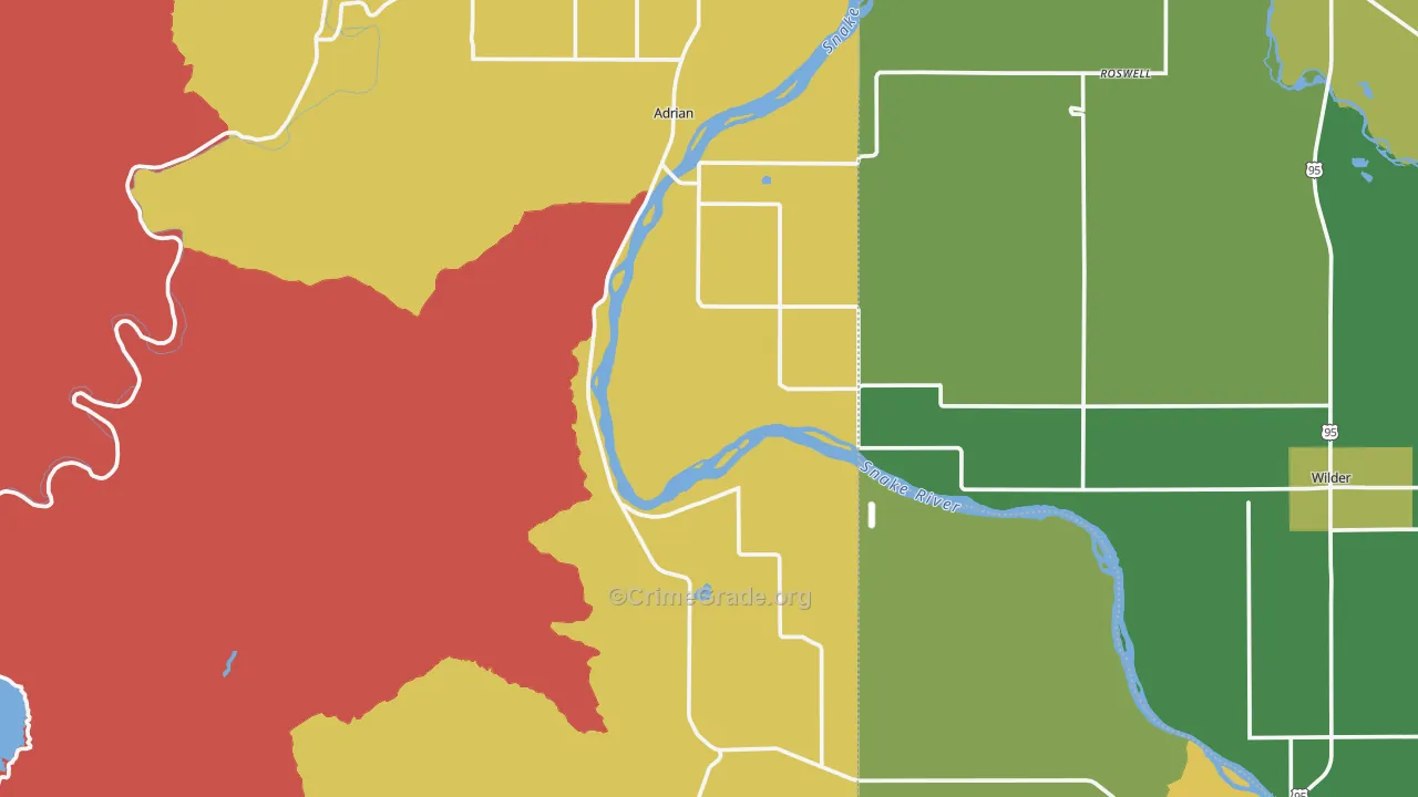 Adrian, OR Map of Vandalism Rates