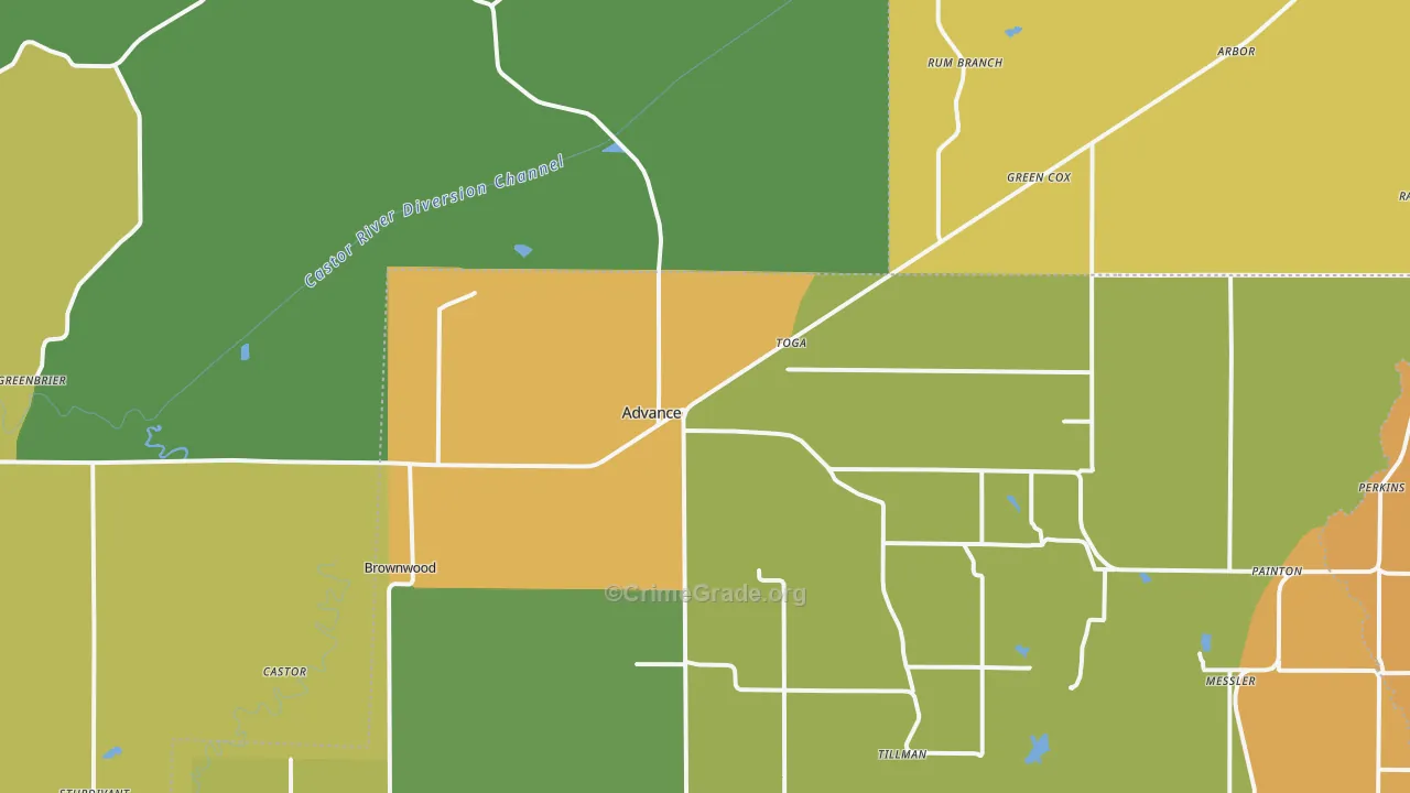 Advance, MO Map of Vandalism Rates