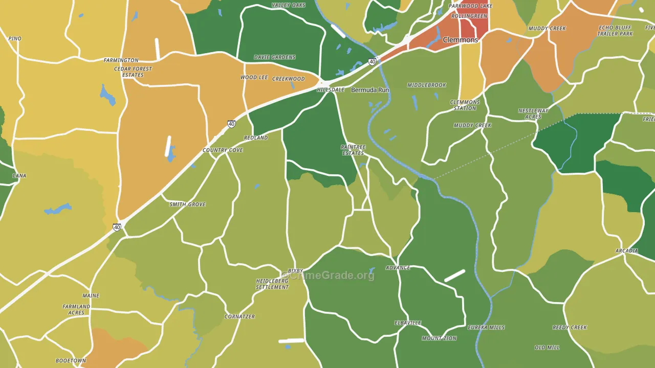 Advance, NC Map of Vandalism Rates