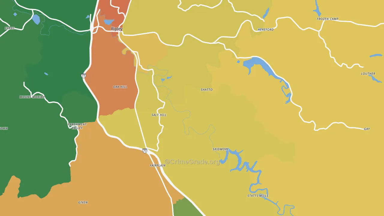 Advent, WV Map of Vandalism Rates