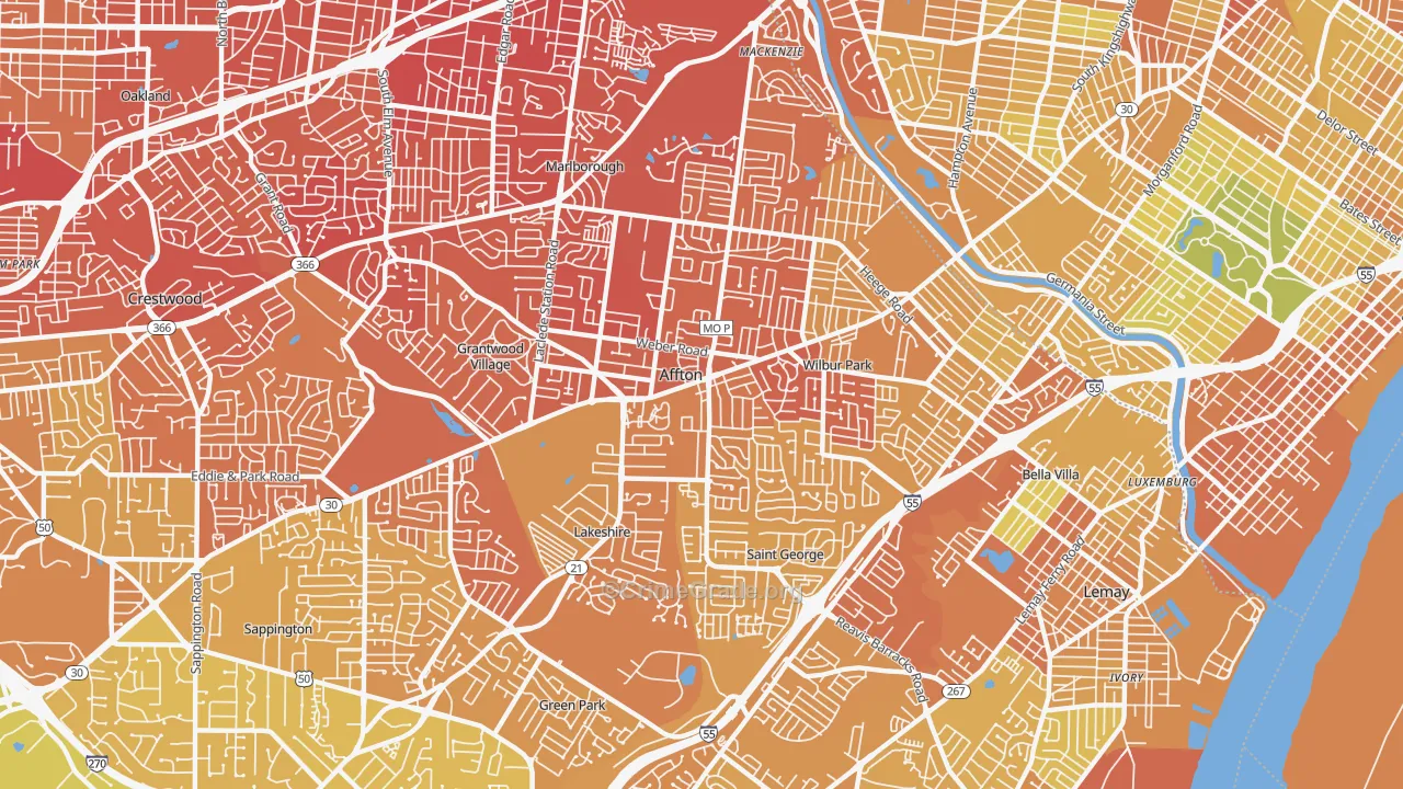 Affton, MO Map of Vandalism Rates