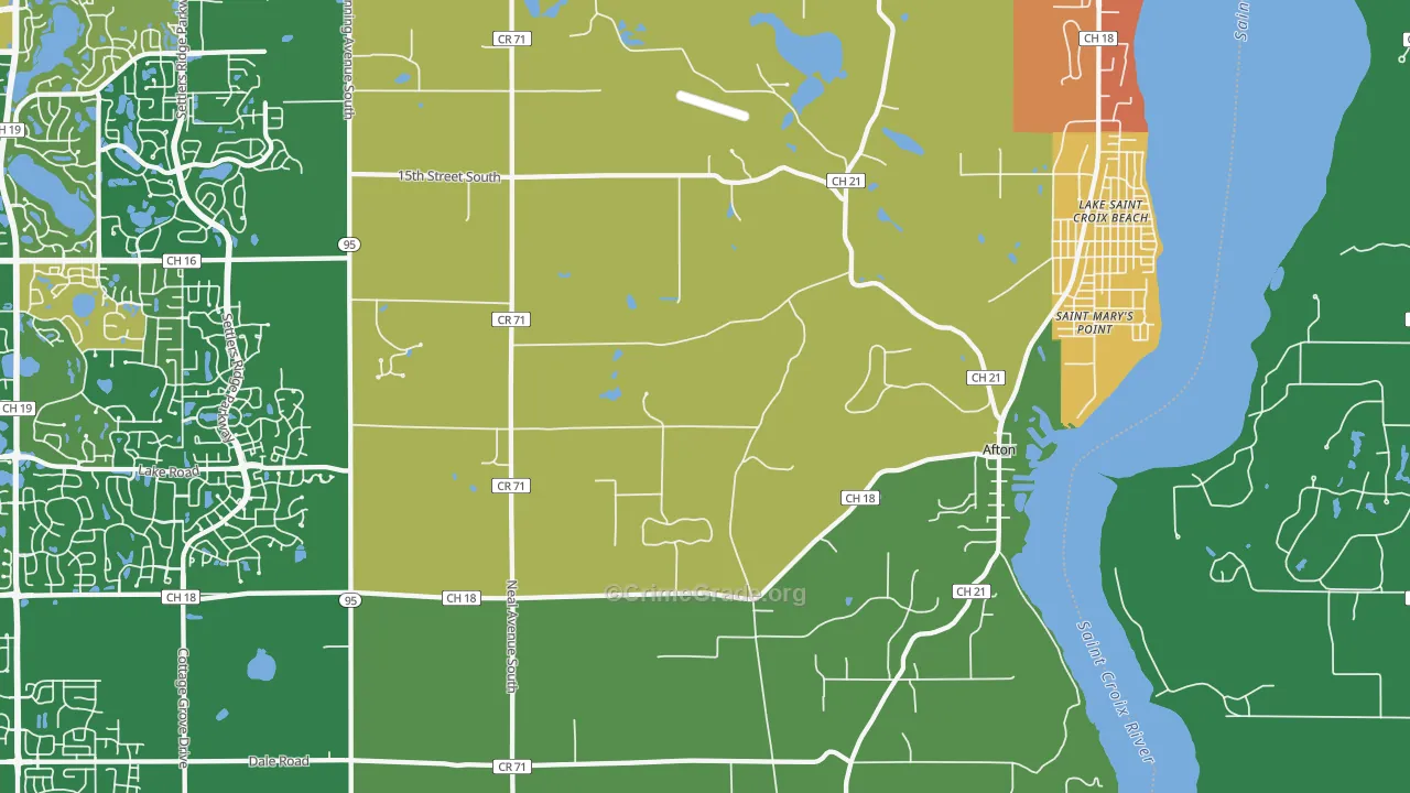 Afton, MN Map of Vandalism Rates