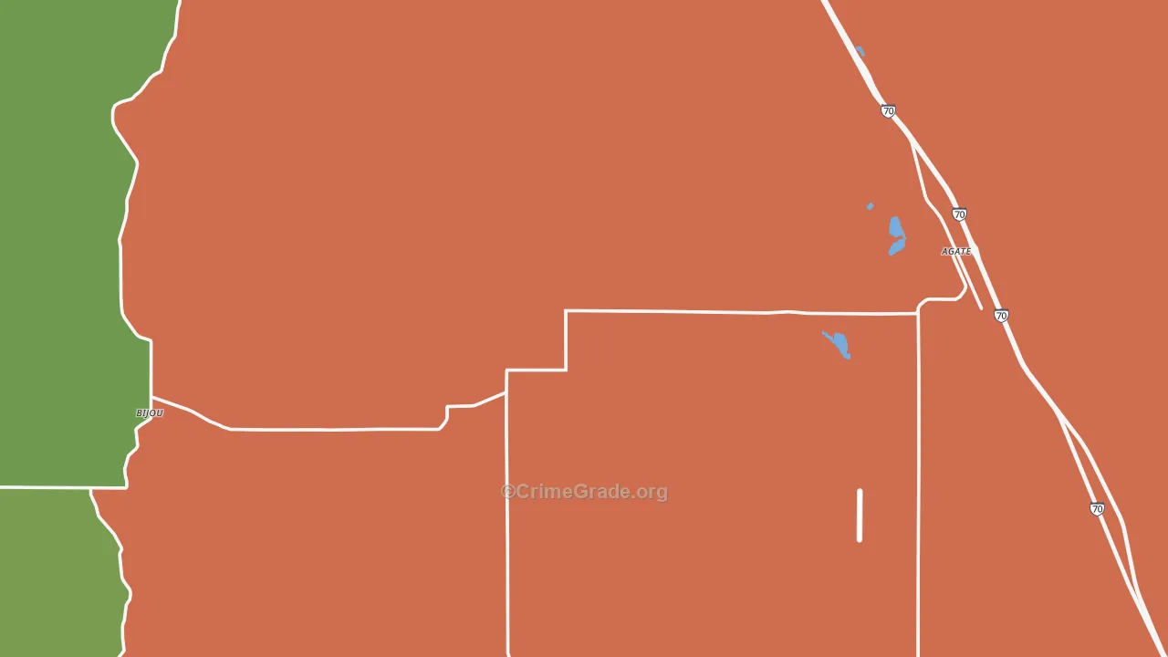 Agate, CO Map of Vandalism Rates
