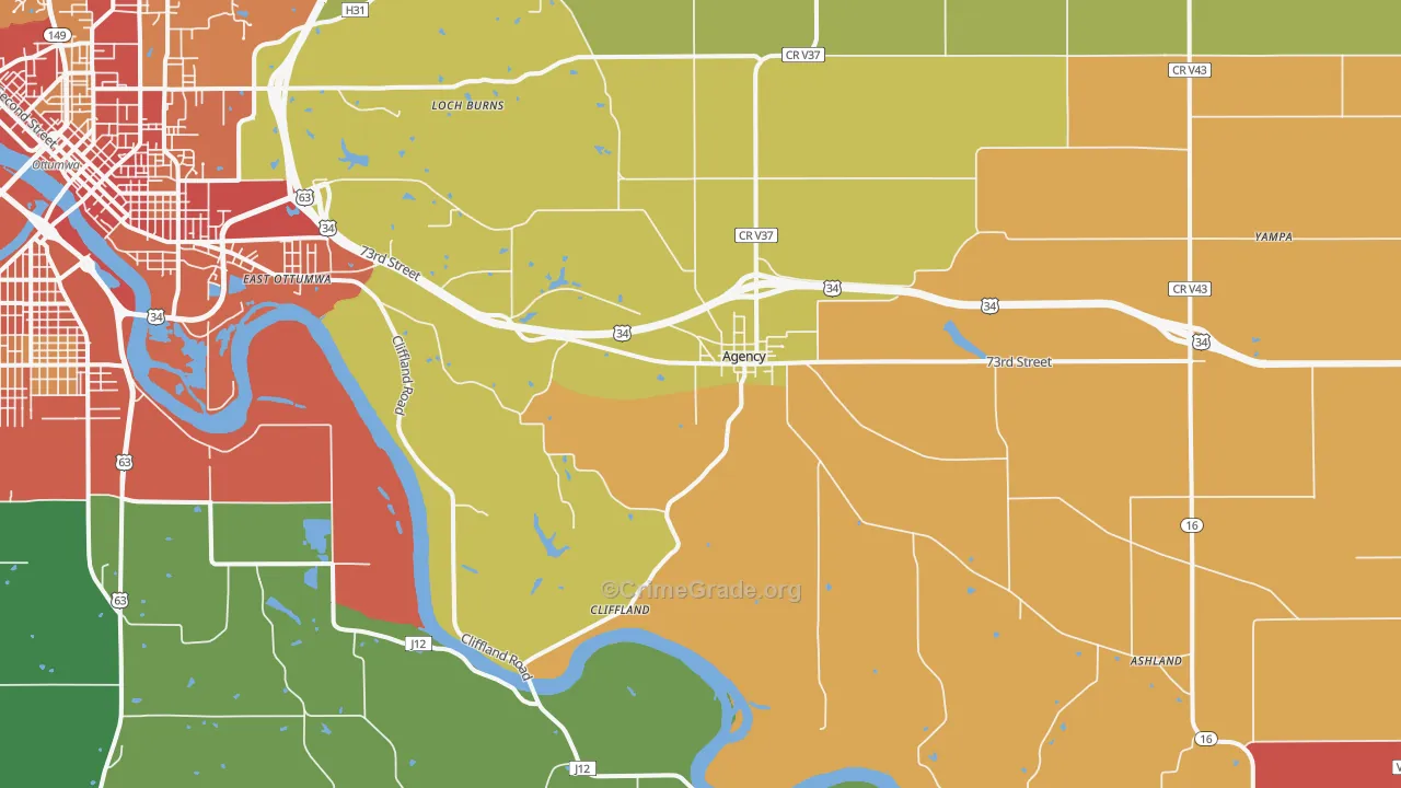 Agency, IA Map of Vandalism Rates