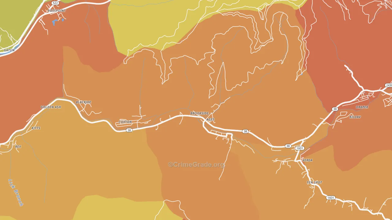 Ages-Brookside, KY Map of Vandalism Rates