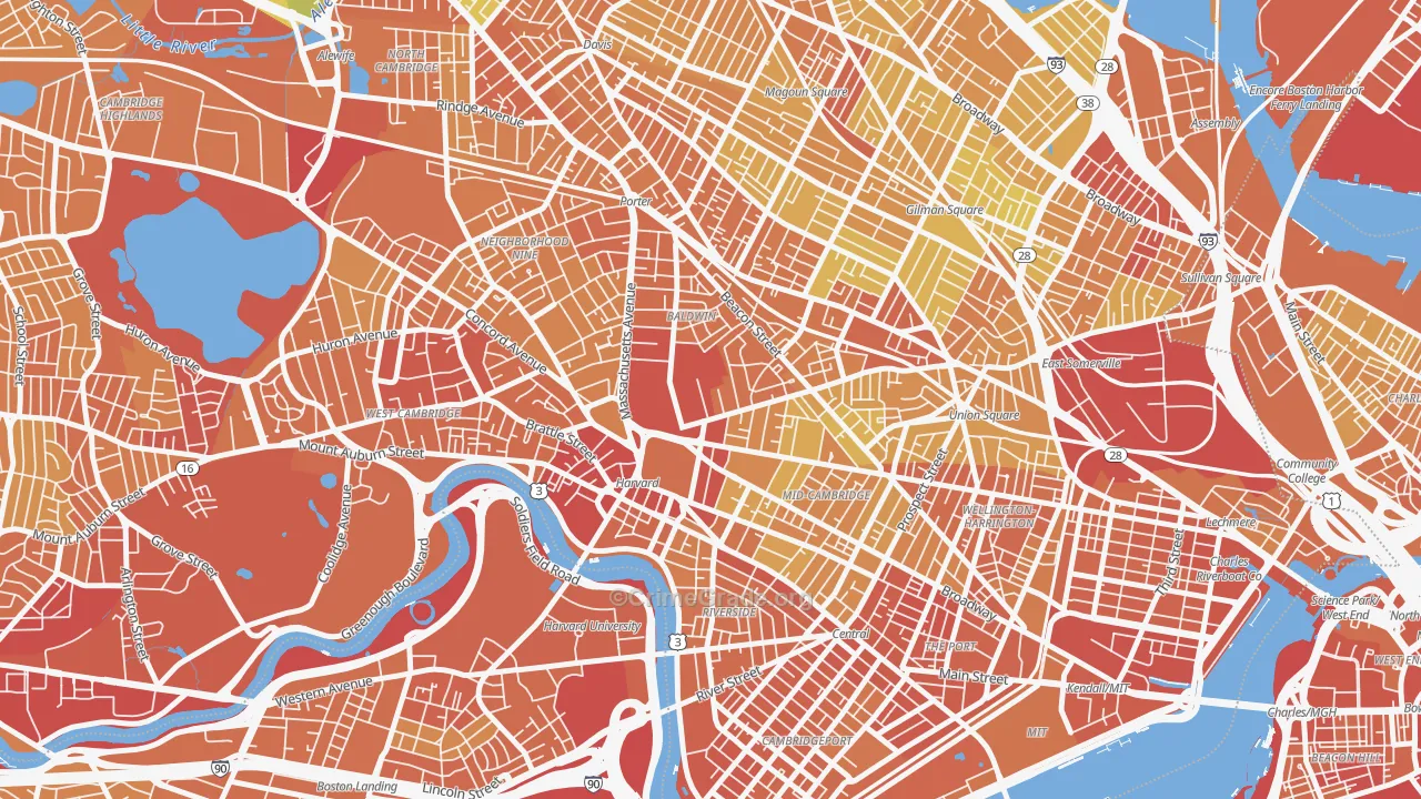 Aggasiz-Harvard, Cambridge, MA Map of Vandalism Rates