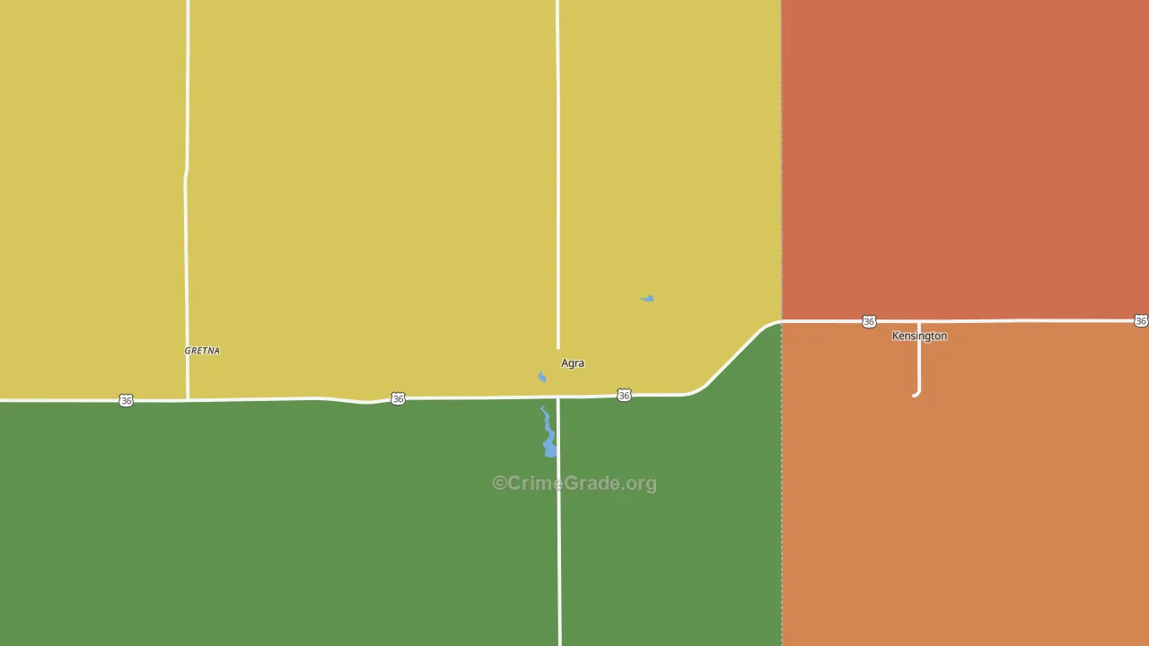 Agra, KS Map of Vandalism Rates