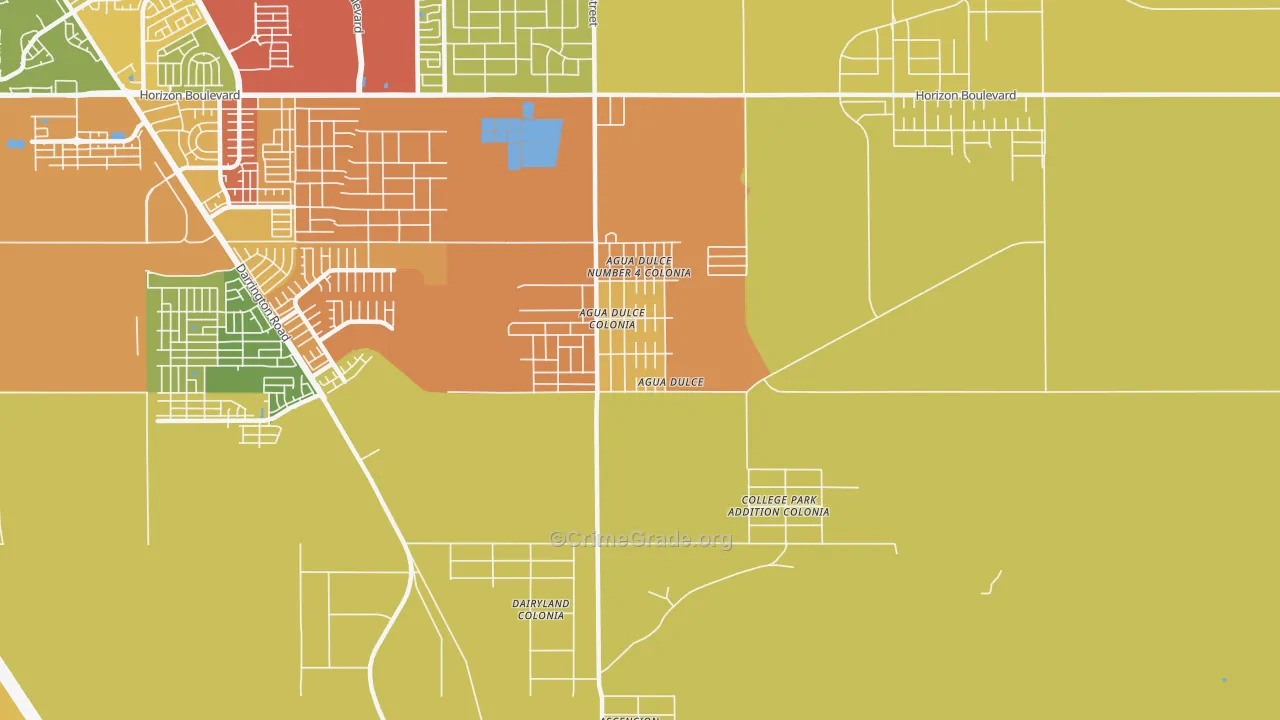 Agua Dulce, El Paso, TX Map of Vandalism Rates