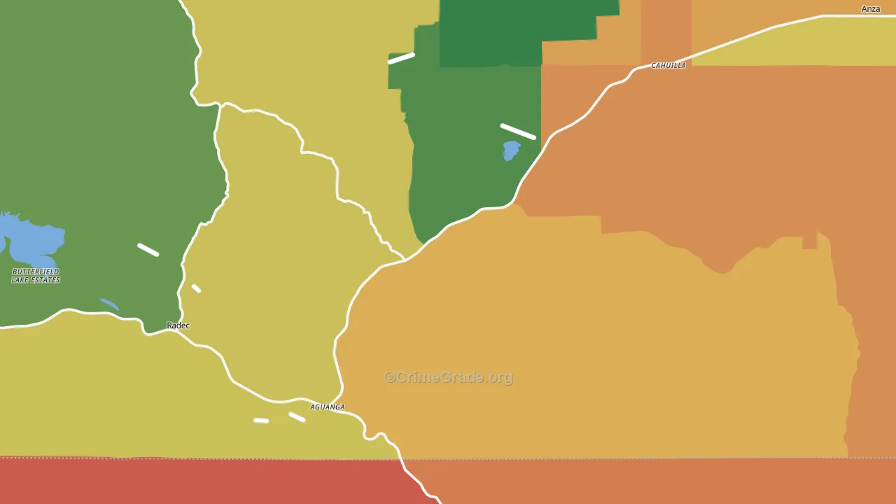 Aguanga, CA Map of Vandalism Rates