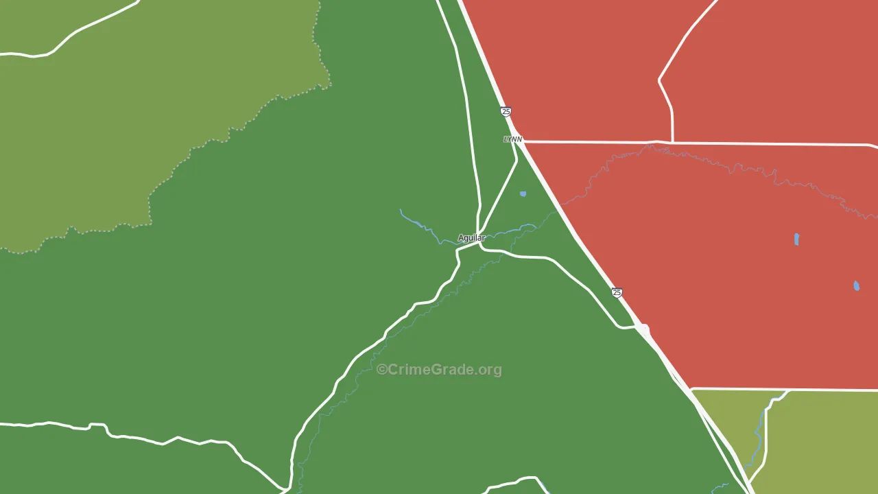 Aguilar, CO Map of Vandalism Rates