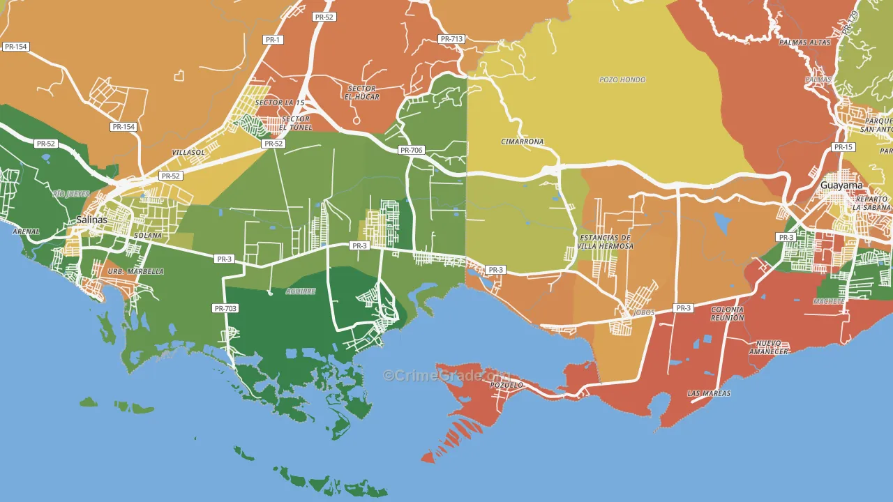 Aguirre, PR Map of Vandalism Rates