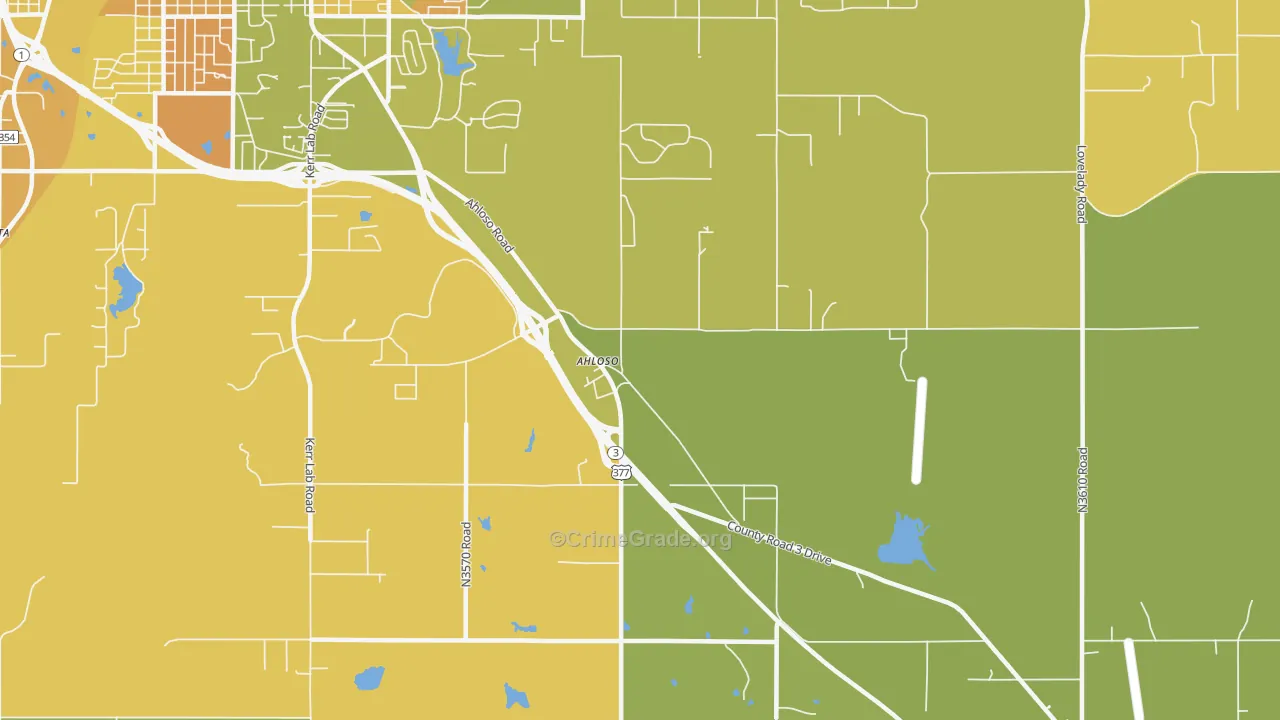 Ahloso, OK Map of Vandalism Rates