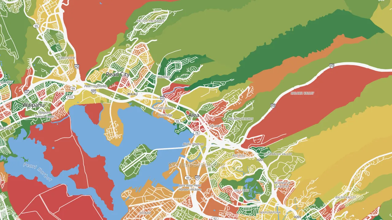 Aiea, HI Map of Vandalism Rates