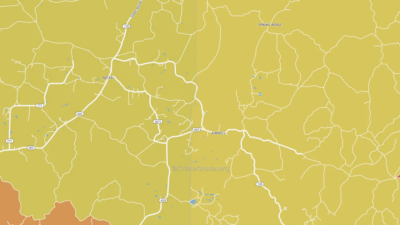 Aimwell, LA Map of Vandalism Rates