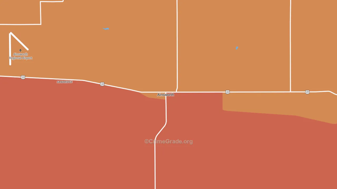 Ainsworth, NE Map of Vandalism Rates