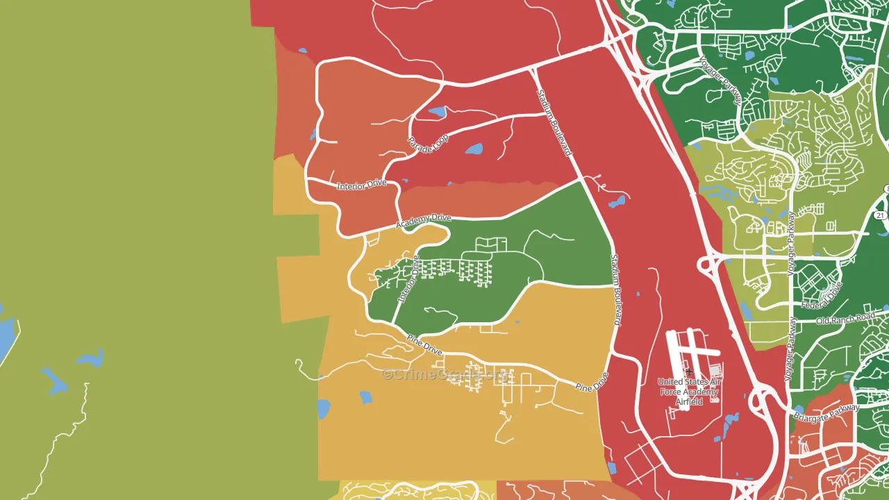 Air Force Academy, CO Map of Vandalism Rates