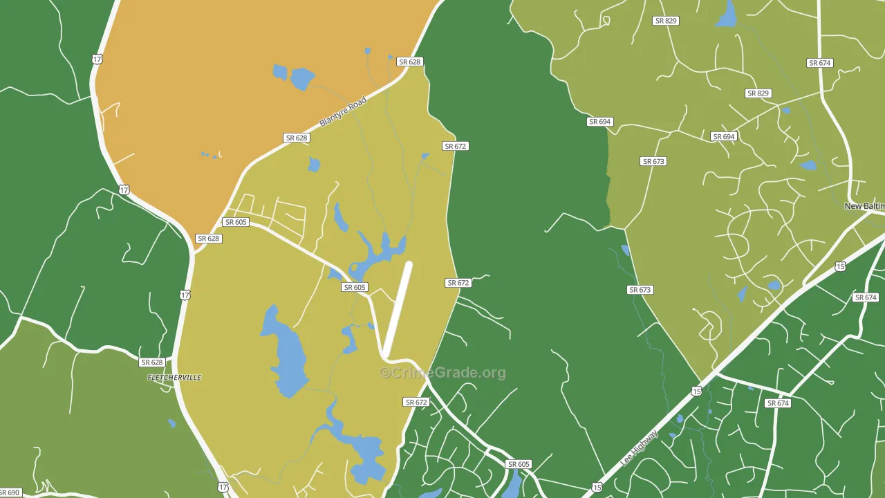 Airlie, VA Map of Vandalism Rates