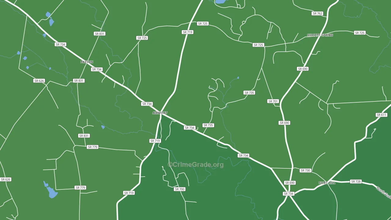 Airmont, VA Map of Vandalism Rates